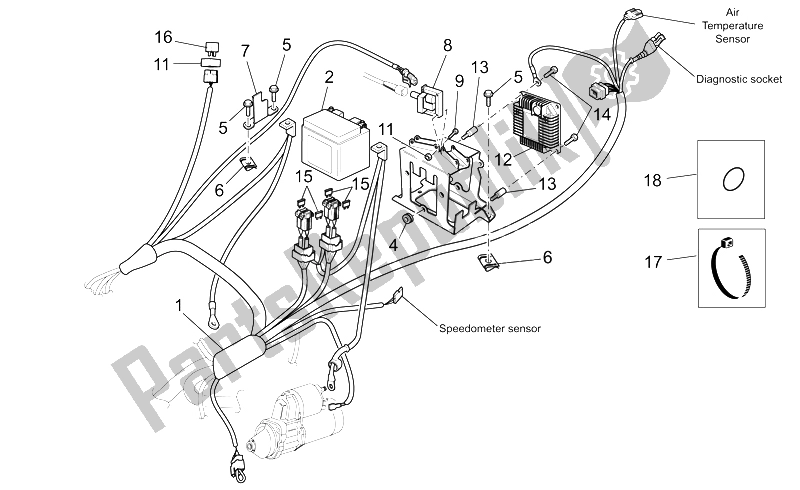 Alle onderdelen voor de Elektrisch Systeem Ii van de Moto-Guzzi MGS 01 Corsa 1200 2004