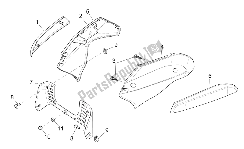 All parts for the Front Body - Duct of the Moto-Guzzi Breva V IE 1100 2005