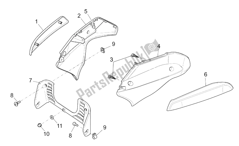 Toutes les pièces pour le Corps Avant - Conduit du Moto-Guzzi Breva V IE 1100 2005