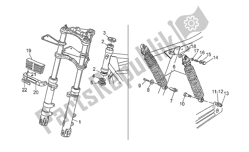 All parts for the Front/rear Shock Absorber of the Moto-Guzzi Nevada 350 1992