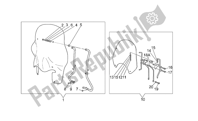 Toutes les pièces pour le Pare-brise du Moto-Guzzi California EV Touring 80 1100 2001