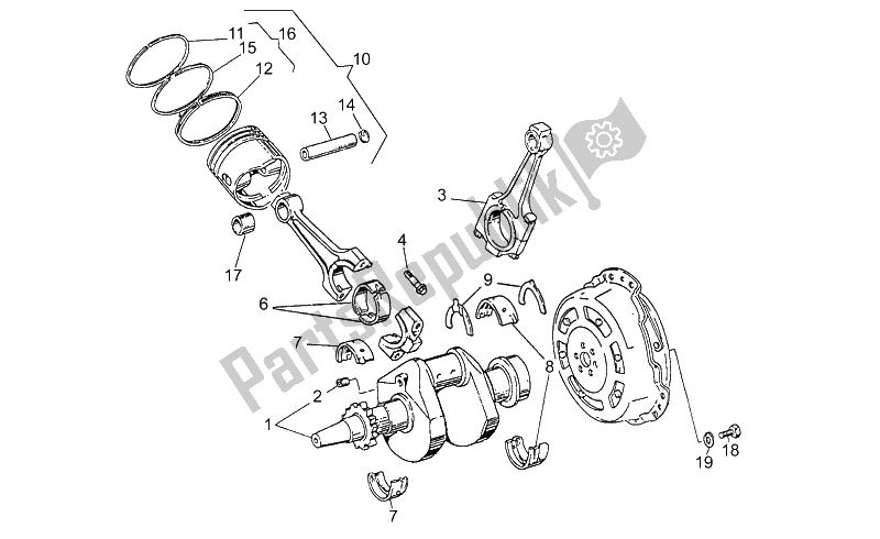 All parts for the Drive Shaft of the Moto-Guzzi Targa 750 1990