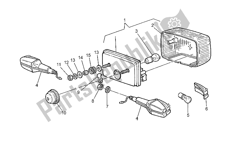 Todas las partes para Luz De La Cola de Moto-Guzzi NTX 350 1987