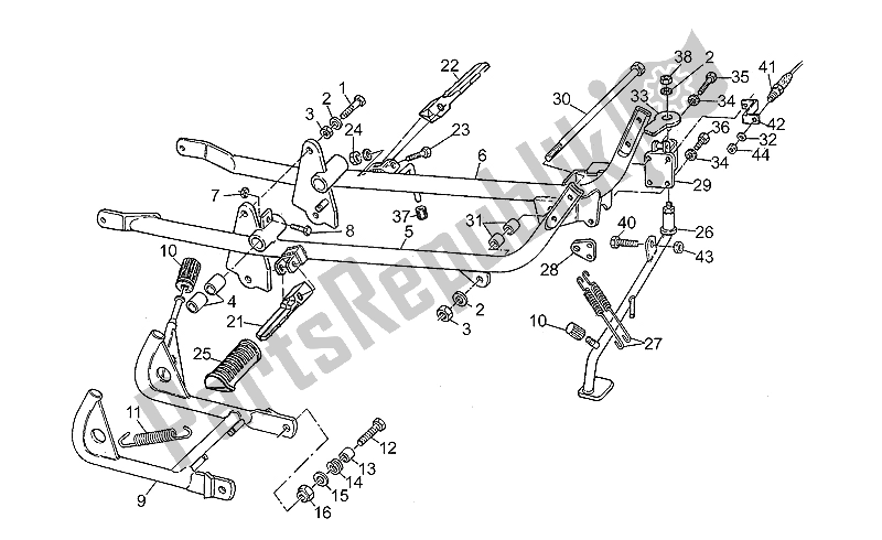 Alle onderdelen voor de Voetensteunen van de Moto-Guzzi V 75 PA Nuovo Tipo 750 1996