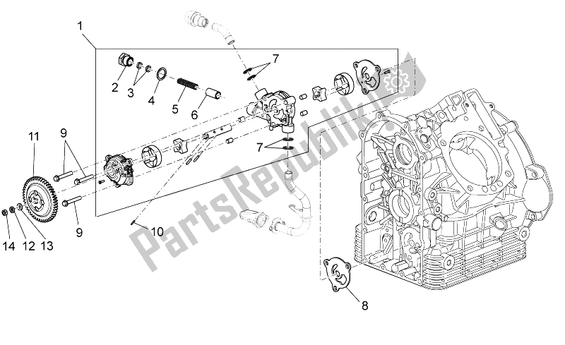 All parts for the Oil Pump of the Moto-Guzzi Griso 1200 8V 2007
