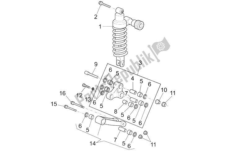 Todas as partes de Biela - Amortecedor Traseiro Abs. Do Moto-Guzzi Sport 1200 2006