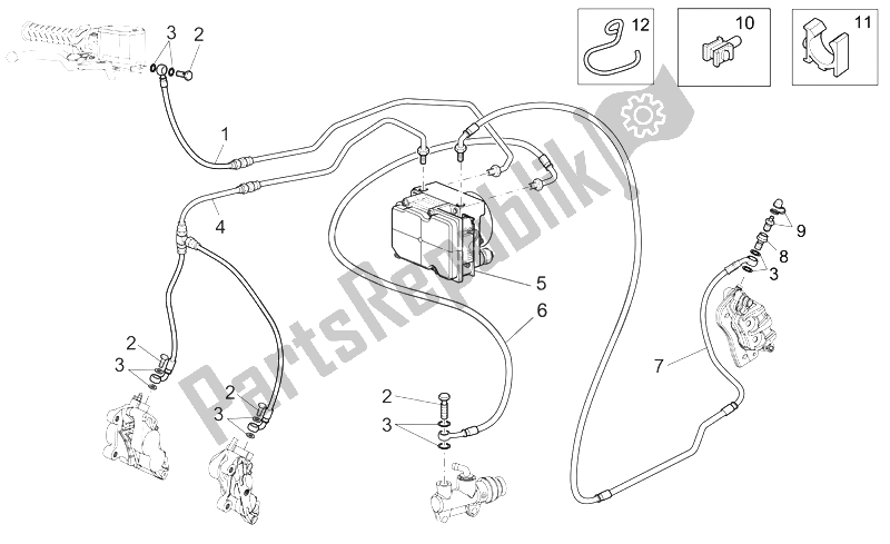 All parts for the Abs Brake System of the Moto-Guzzi Norge 1200 IE 2006