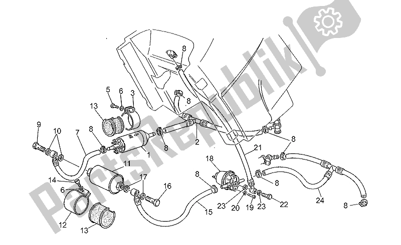 All parts for the Fuel Supply of the Moto-Guzzi Quota 1000 1992