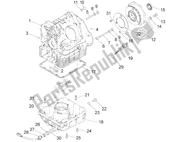 All parts for the Crankcases I of the Moto-Guzzi Eldorado 1400 2015