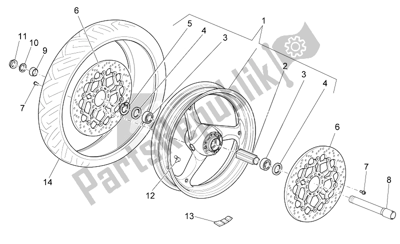 Toutes les pièces pour le Roue Avant du Moto-Guzzi Norge 850 2007