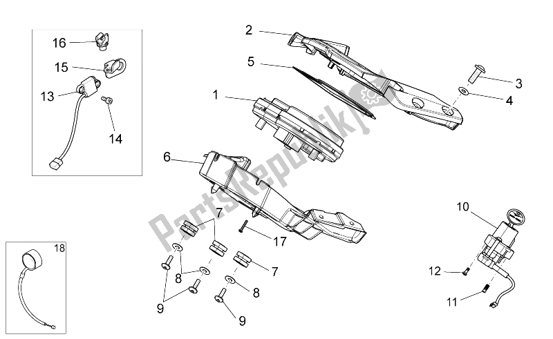 All parts for the Dashboard of the Moto-Guzzi Stelvio 1200 NTX ABS 2009