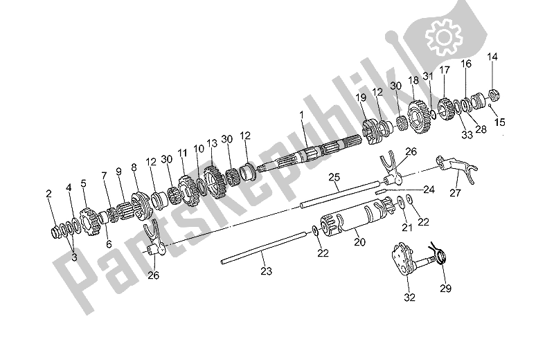 Toutes les pièces pour le Arbre Mené du Moto-Guzzi Daytona Racing 1000 1996