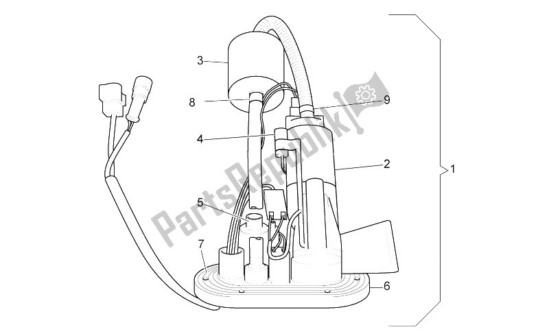 All parts for the Internal Fuel Pump of the Moto-Guzzi V 11 LE Mans 1100 2002