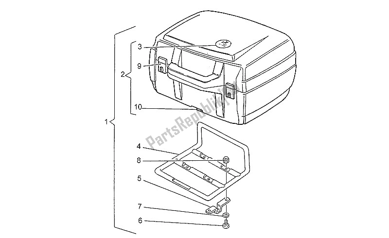 Toutes les pièces pour le Top Case Arrière du Moto-Guzzi Nevada 750 1993