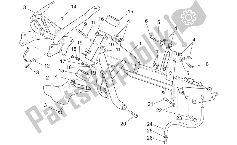 Tutte le parti per il Frame I del Moto-Guzzi MGS 01 Corsa 1200 2004