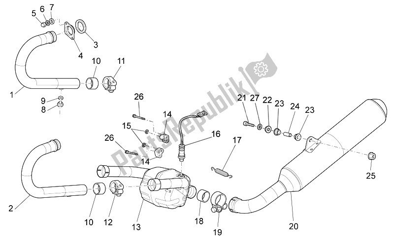 Todas las partes para Unidad De Escape de Moto-Guzzi Norge 850 2007