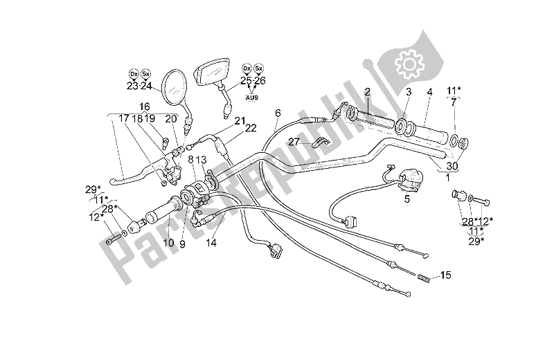 Tutte le parti per il Manubrio - Comandi del Moto-Guzzi California Jackal 1100 1999
