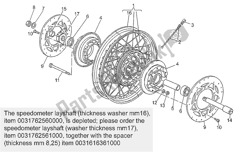 All parts for the Front Wheel of the Moto-Guzzi Nevada 350 1993