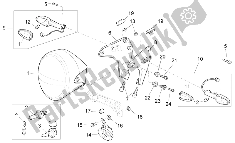 Toutes les pièces pour le Phare / Klaxon du Moto-Guzzi Sport 1200 2006