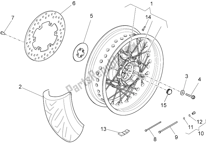 Toutes les pièces pour le Roue Arrière du Moto-Guzzi Stelvio 1200 2008