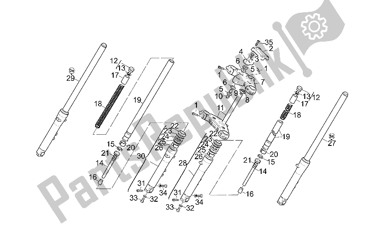 Toutes les pièces pour le Fourche Avant du Moto-Guzzi California Jackal 1100 1999