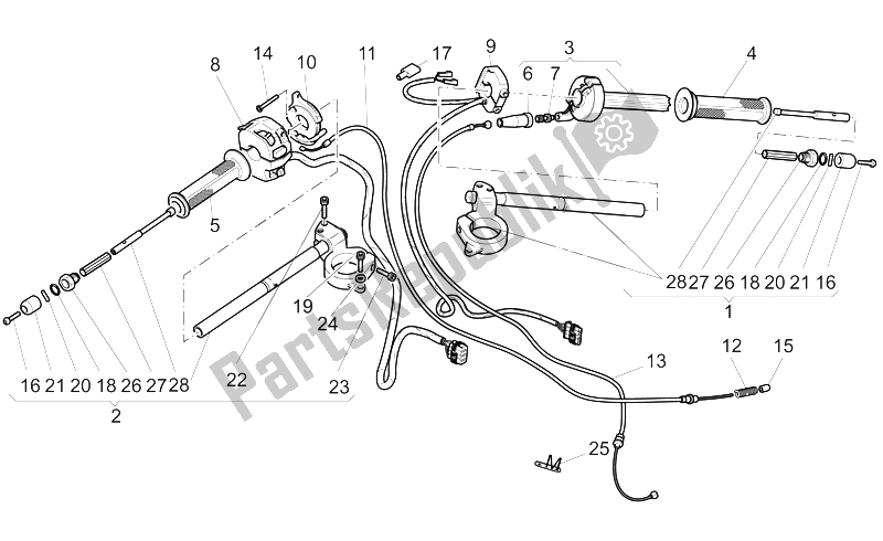 Alle onderdelen voor de Stuur - Controles van de Moto-Guzzi V 11 LE Mans 1100 2002