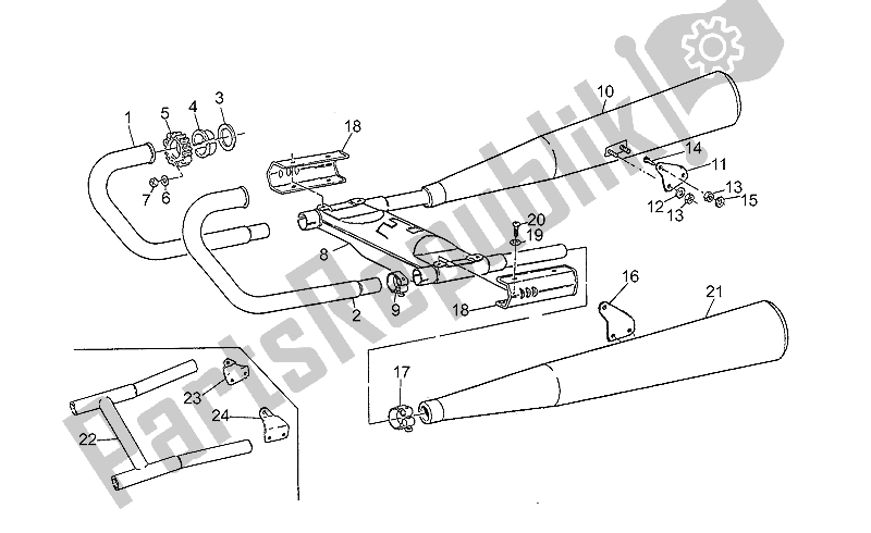 Toutes les pièces pour le Unité D'échappement du Moto-Guzzi GT 1000 1987