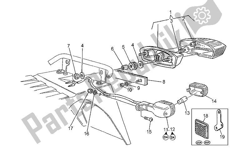 Alle onderdelen voor de Achterlicht van de Moto-Guzzi Daytona RS 1000 1997