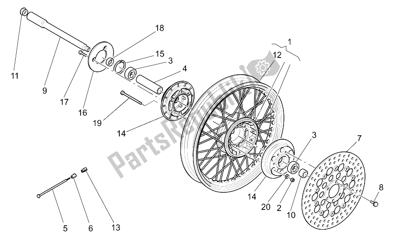 Todas las partes para Rueda Delantera de Moto-Guzzi California Stone Metal PI 1100 2002