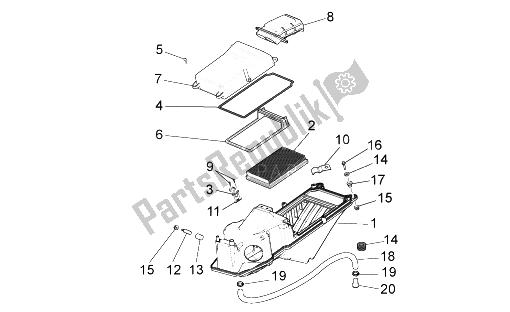 Tutte le parti per il Air Box del Moto-Guzzi Stelvio 1200 8V STD NTX 2011