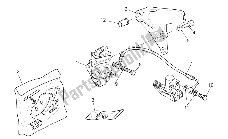 Wszystkie części do Zacisk Hamulca Tylnego Moto-Guzzi California Special Sport AL PI 1100 2002