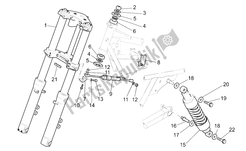 All parts for the F. Fork-r. Shock Absorber of the Moto-Guzzi California EV PI CAT 1100 2003