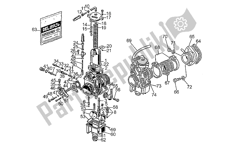 Toutes les pièces pour le Carburateurs du Moto-Guzzi 850 T5 Polizia 1994