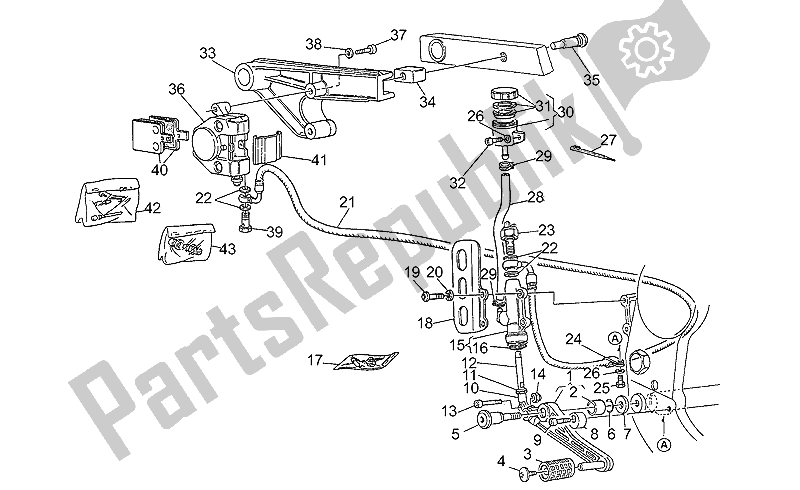 Alle onderdelen voor de Achterste Hoofdcilinder van de Moto-Guzzi Daytona Racing 1000 1996