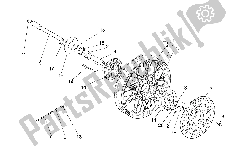 Tutte le parti per il Ruota Anteriore del Moto-Guzzi California Stone 1100 2001