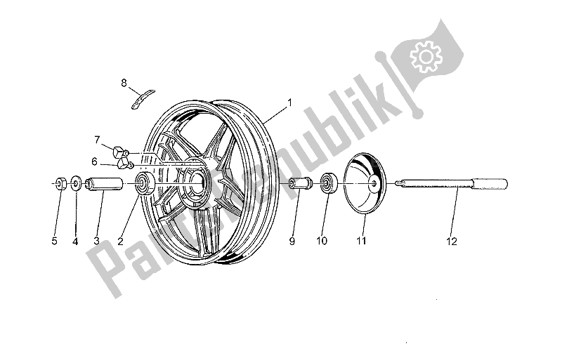 All parts for the Rear Wheel of the Moto-Guzzi V 35 Florida 350 1986