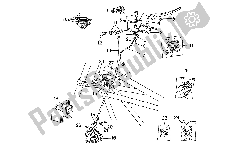 All parts for the Front Master Cilinder of the Moto-Guzzi Targa 750 1990