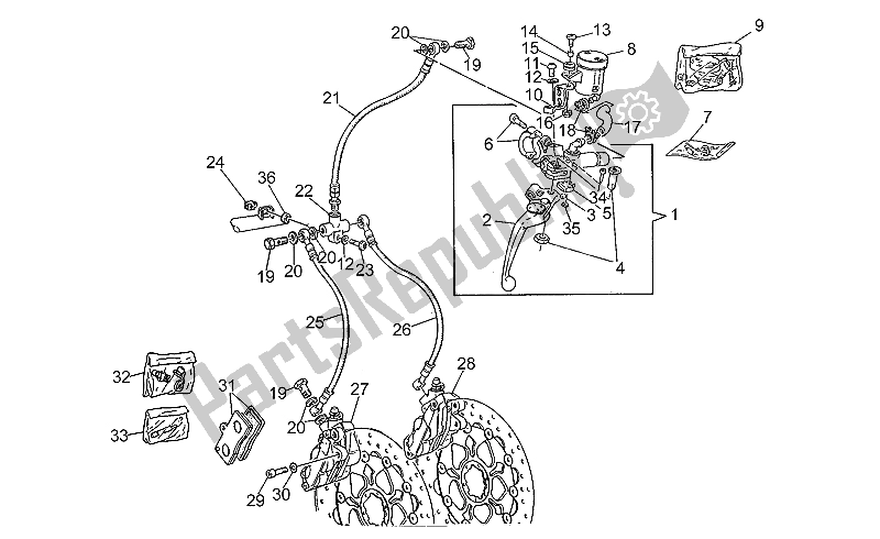 All parts for the Front Brake System of the Moto-Guzzi Sport Corsa 1100 1998