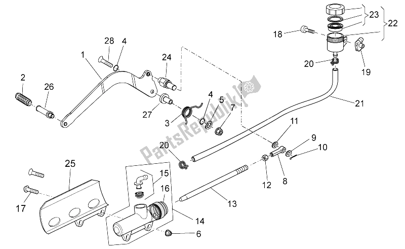 Tutte le parti per il Pompa Freno Posteriore del Moto-Guzzi V7 Special Stone 750 2012