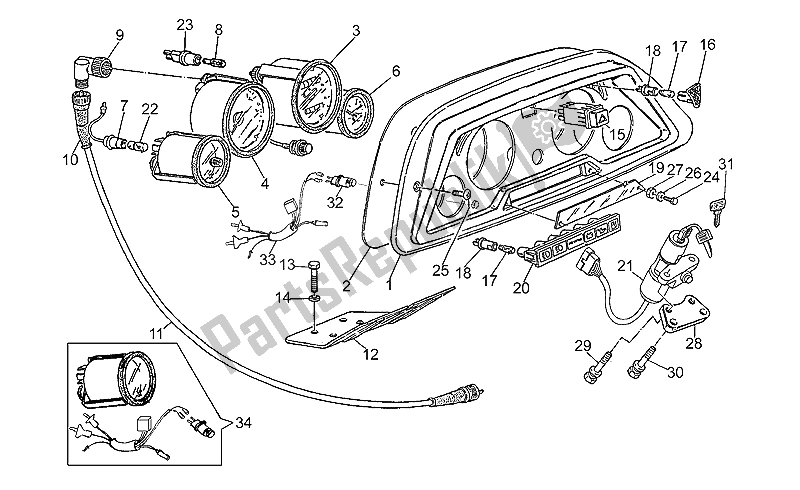 All parts for the Dashboard of the Moto-Guzzi V 75 PA Nuovo Tipo 750 1996