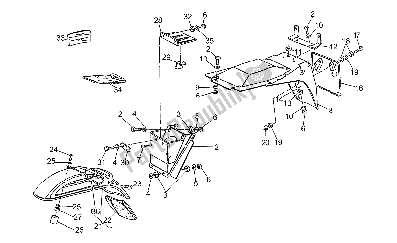 Tutte le parti per il Parafanghi - Accessori del Moto-Guzzi V 50 PA 500 1992