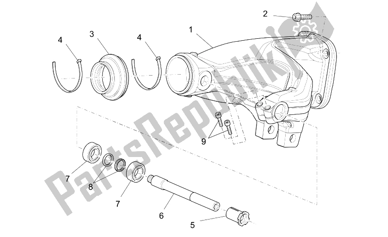 Toutes les pièces pour le Bras Oscillant du Moto-Guzzi Breva V IE 850 2006