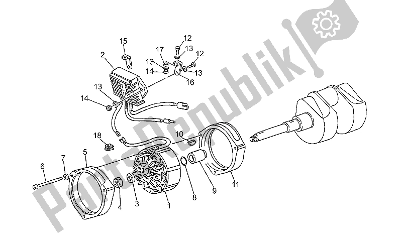 All parts for the Generator - Regulator of the Moto-Guzzi 850 T5 Polizia CC PA NC 1995