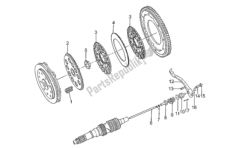 Toutes les pièces pour le Embrayage du Moto-Guzzi Sport Iniezione 1100 1996