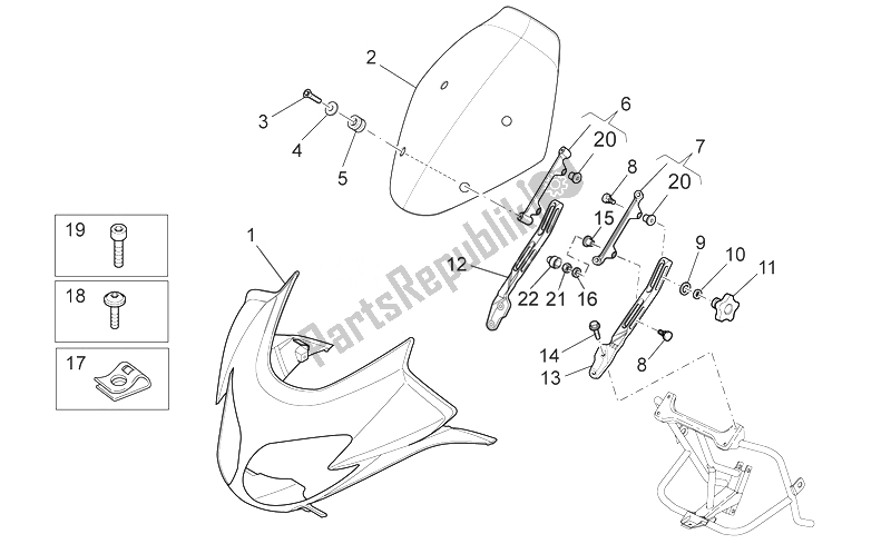 All parts for the Front Body I of the Moto-Guzzi Norge 850 2007