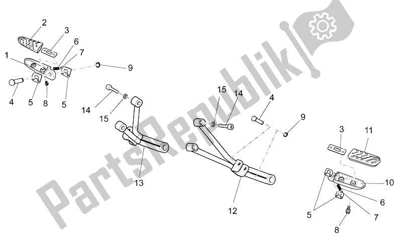 Wszystkie części do Tylne Podnó? Ki Moto-Guzzi V7 II Special ABS 750 2015