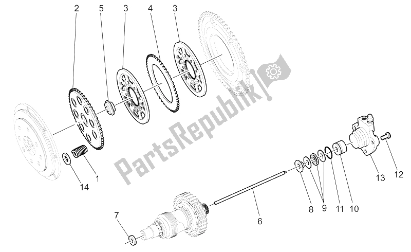 Todas as partes de Embreagem do Moto-Guzzi MGS 01 Corsa 1200 2004