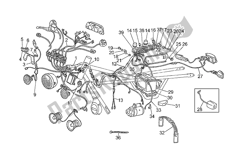 Toutes les pièces pour le Système électrique du Moto-Guzzi V 75 PA Nuovo Tipo 750 1996