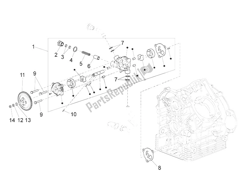 Toutes les pièces pour le La Pompe à Huile du Moto-Guzzi Eldorado 1400 USA 2016