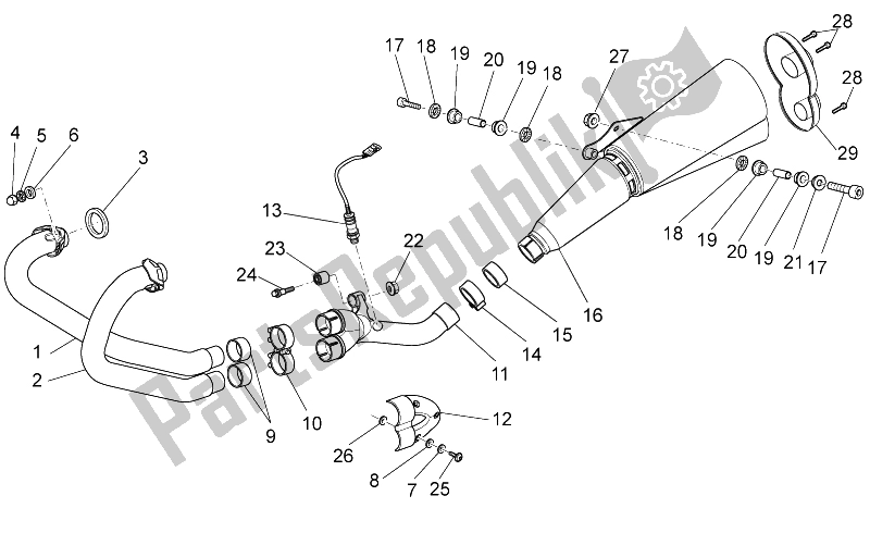 Tutte le parti per il Unità Di Scarico del Moto-Guzzi Griso S E 1200 8V 2015